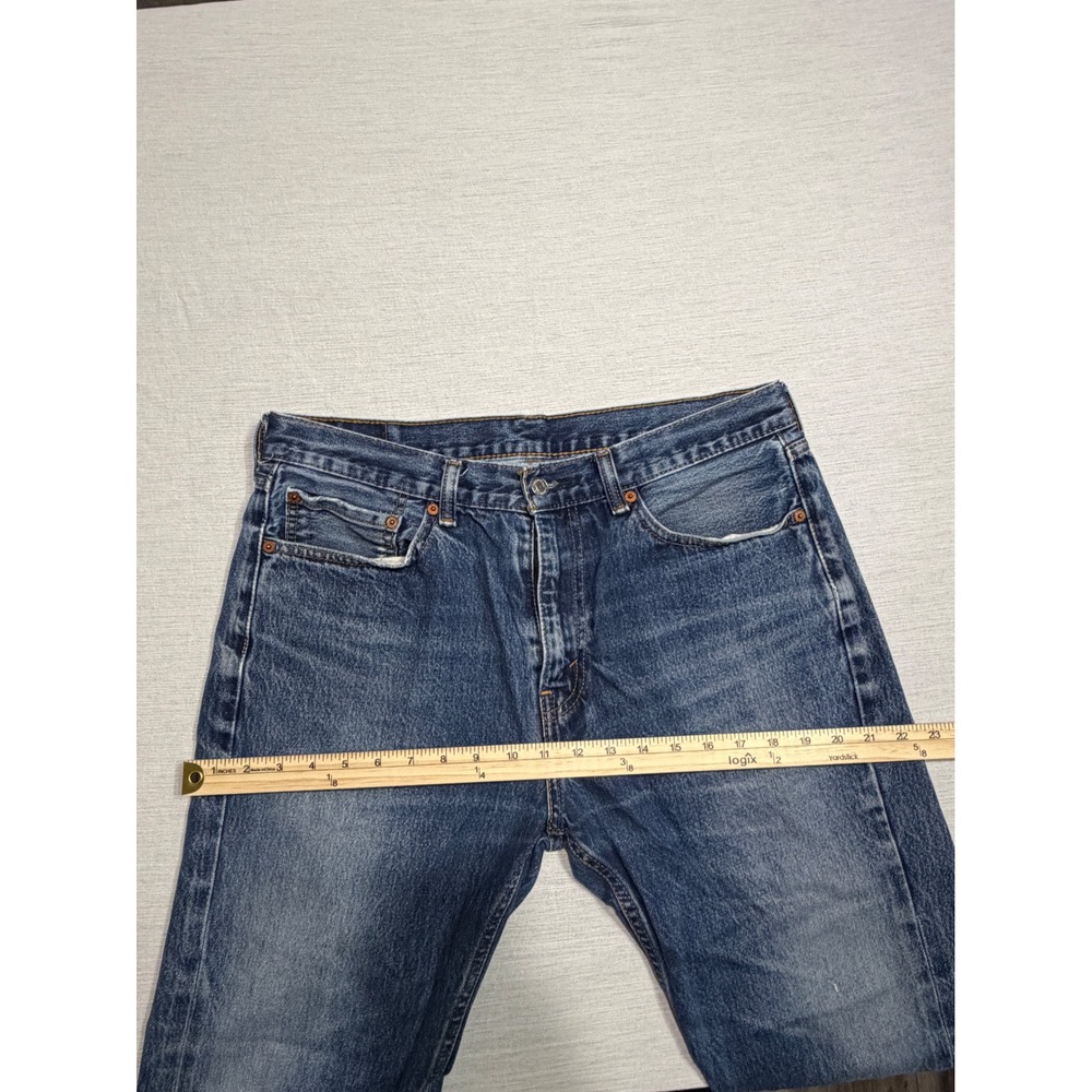 Levis 501 Original Fit Jeans Mens W36 L29 Blue Medium Wash Denim Button Fly Dist - Picture 10 of 15